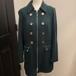 Stylish Teal Double-Breasted Coat